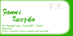 fanni kuczko business card